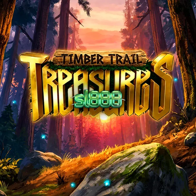 Tampilan antarmuka slot Timber Trail Treasures dengan tema hutan dan gulungan tersinkronisasi.